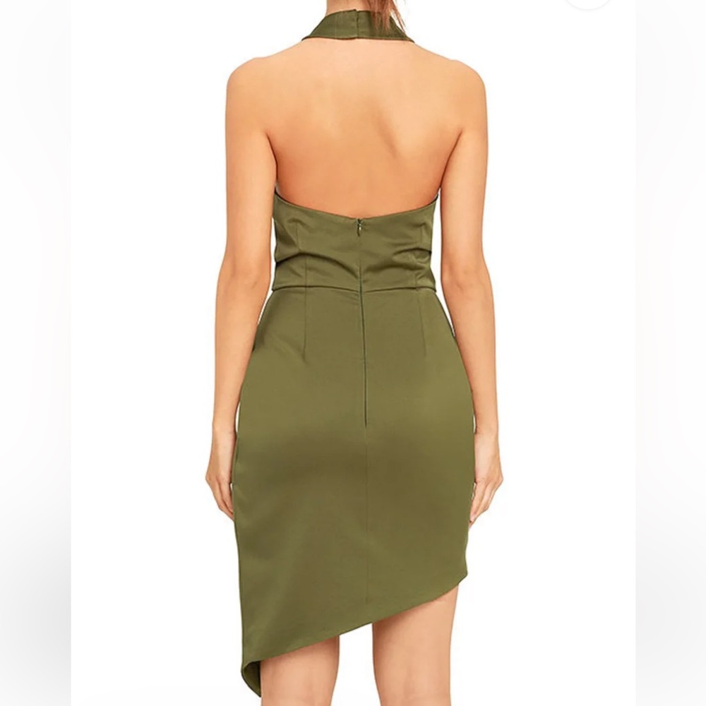 Elliatt Camo Dress Size M Khaki Green Asymmetrical Party Event Cocktail Chic - Picture 2 of 12